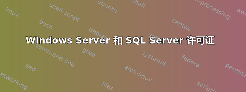 Windows Server 和 SQL Server 许可证 