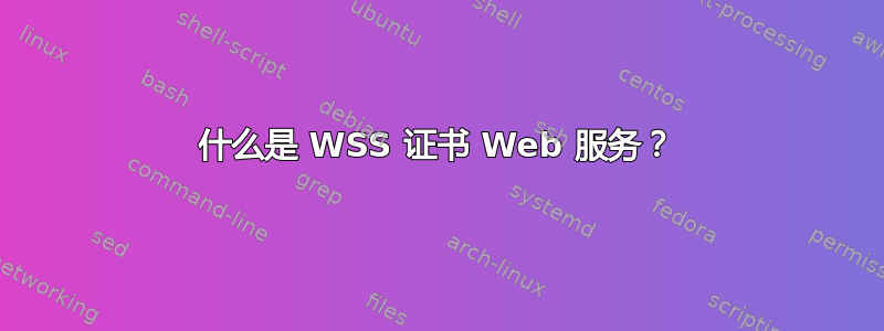 什么是 WSS 证书 Web 服务？