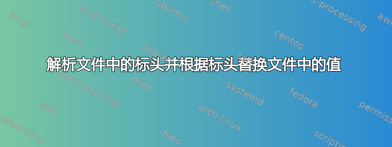 解析文件中的标头并根据标头替换文件中的值