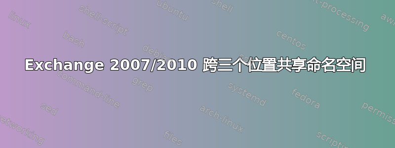 Exchange 2007/2010 跨三个位置共享命名空间