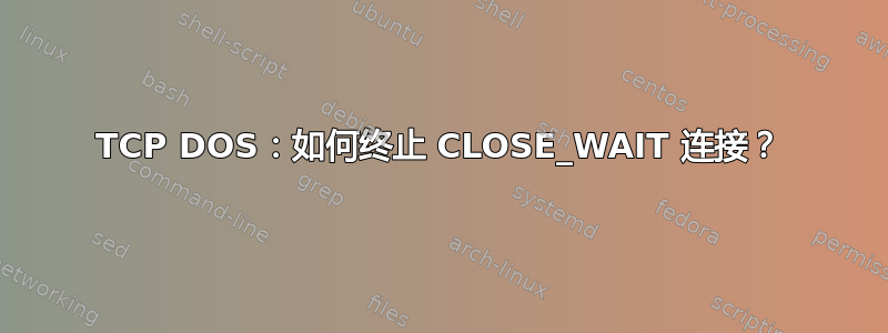 TCP DOS：如何终止 CLOSE_WAIT 连接？