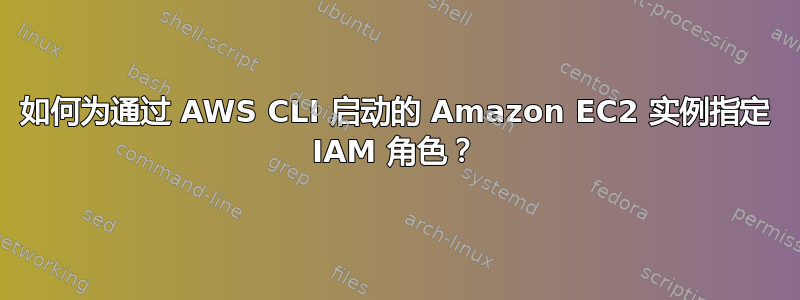 如何为通过 AWS CLI 启动的 Amazon EC2 实例指定 IAM 角色？