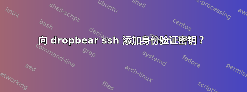 向 dropbear ssh 添加身份验证密钥？