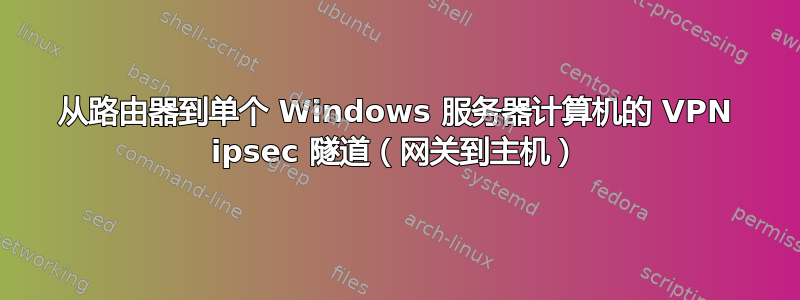 从路由器到单个 Windows 服务器计算机的 VPN ipsec 隧道（网关到主机）