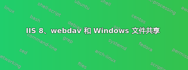 IIS 8、webdav 和 Windows 文件共享