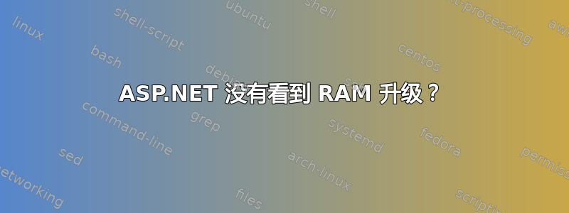 ASP.NET 没有看到 RAM 升级？