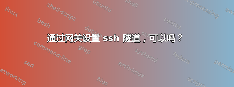 通过网关设置 ssh 隧道，可以吗？