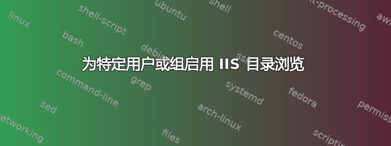 为特定用户或组启用 IIS 目录浏览