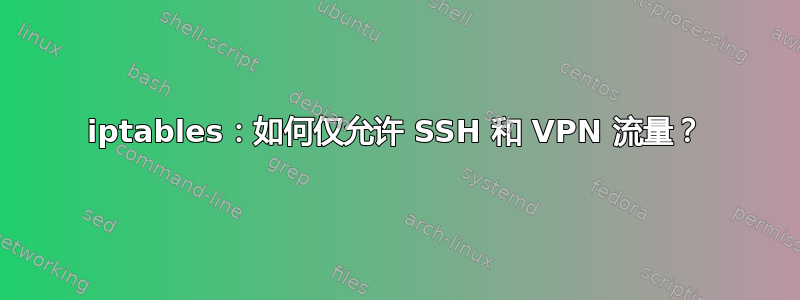 iptables：如何仅允许 SSH 和 VPN 流量？