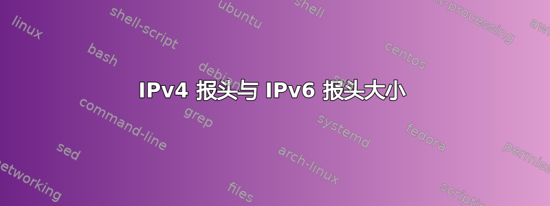 IPv4 报头与 IPv6 报头大小