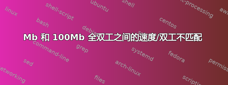 1000Mb 和 100Mb 全双工之间的速度/双工不匹配