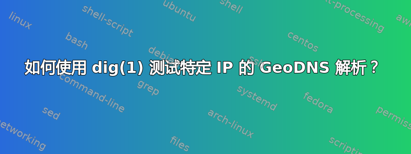 如何使用 dig(1) 测试特定 IP 的 GeoDNS 解析？