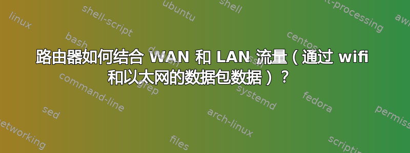 路由器如何结合 WAN 和 LAN 流量（通过 wifi 和以太网的数据包数据）？ 