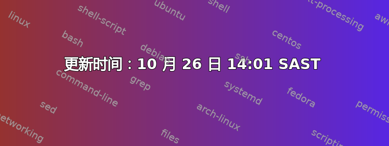 更新时间：10 月 26 日 14:01 SAST