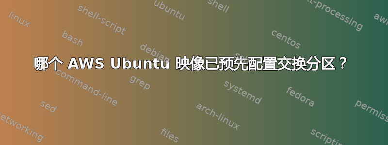 哪个 AWS Ubuntu 映像已预先配置交换分区？