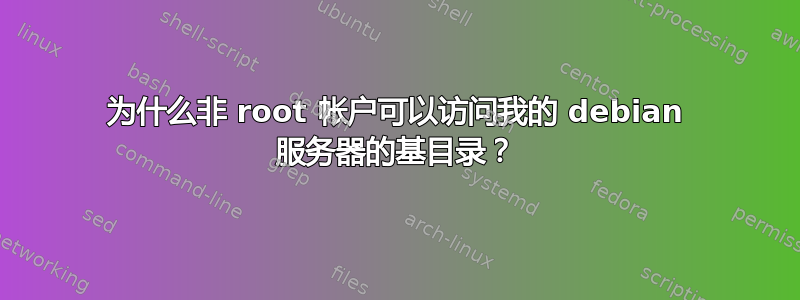 为什么非 root 帐户可以访问我的 debian 服务器的基目录？