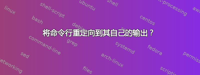 将命令行重定向到其自己的输出？