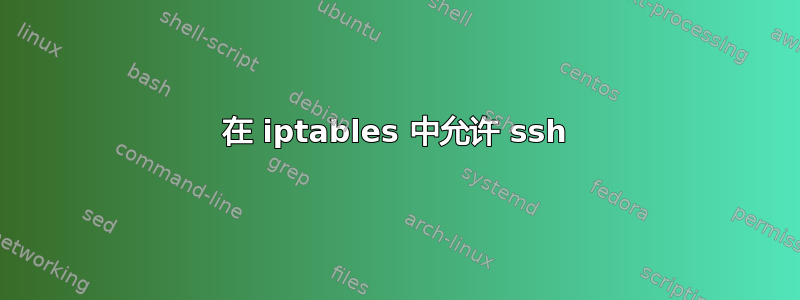 在 iptables 中允许 ssh