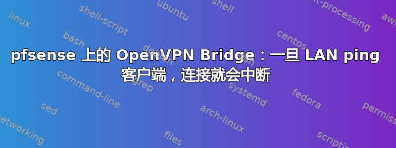 pfsense 上的 OpenVPN Bridge：一旦 LAN ping 客户端，连接就会中断