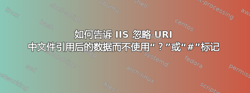 如何告诉 IIS 忽略 URI 中文件引用后的数据而不使用“？”或“#”标记