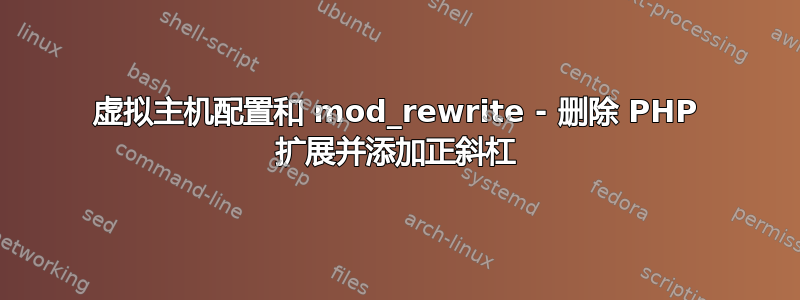 虚拟主机配置和 mod_rewrite - 删除 PHP 扩展并添加正斜杠