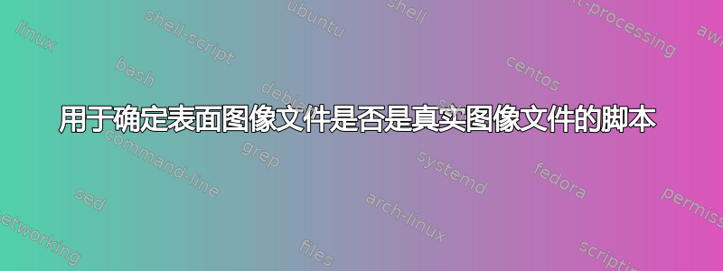 用于确定表面图像文件是否是真实图像文件的脚本