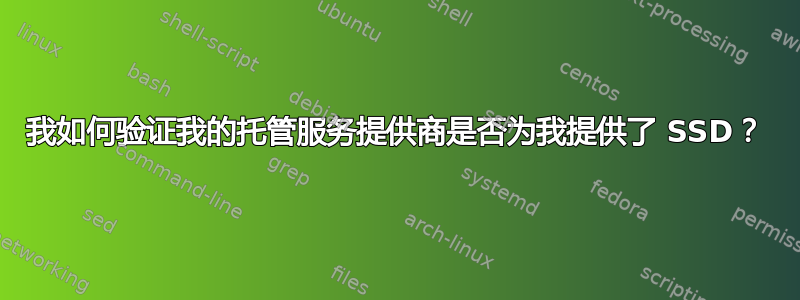 我如何验证我的托管服务提供商是否为我提供了 SSD？