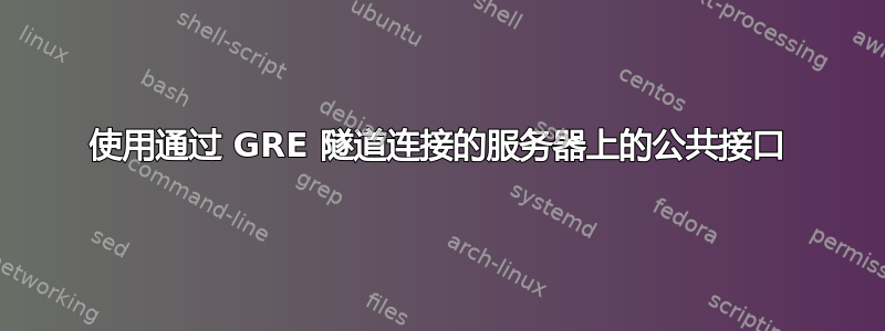 使用通过 GRE 隧道连接的服务器上的公共接口