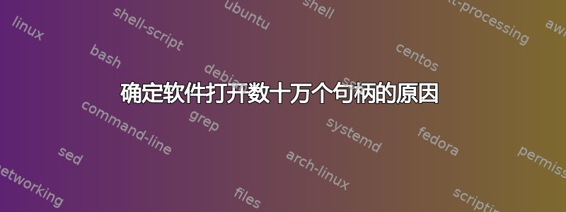 确定软件打开数十万个句柄的原因