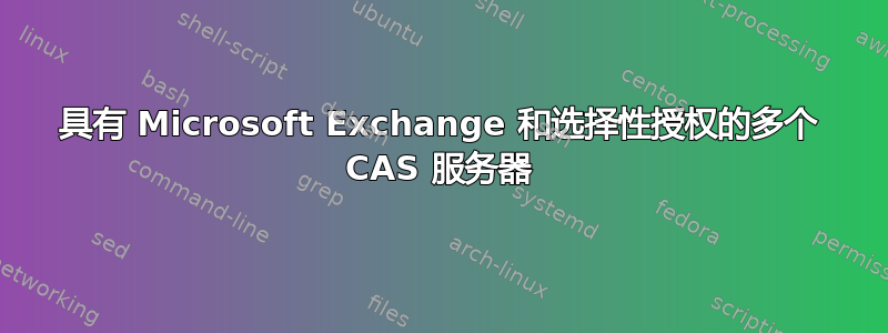 具有 Microsoft Exchange 和选择性授权的多个 CAS 服务器