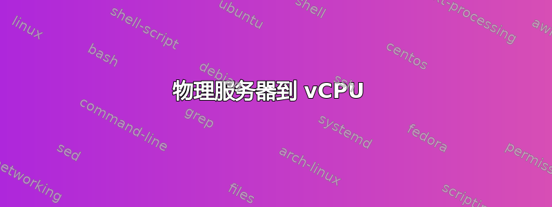 物理服务器到 vCPU 