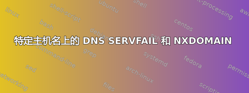 特定主机名上的 DNS SERVFAIL 和 NXDOMAIN