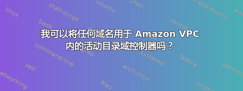 我可以将任何域名用于 Amazon VPC 内的活动目录域控制器吗？