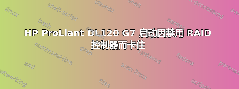 HP ProLiant DL120 G7 启动因禁用 RAID 控制器而卡住