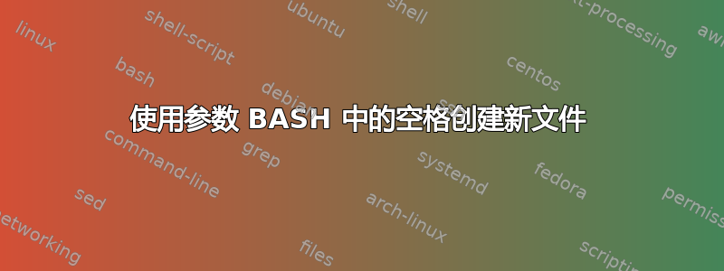 使用参数 BASH 中的空格创建新文件