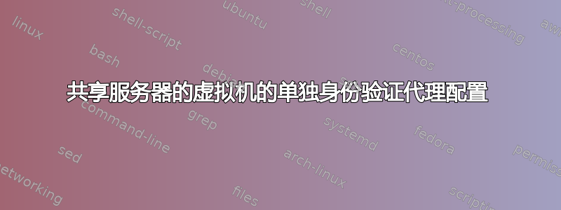 共享服务器的虚拟机的单独身份验证代理配置