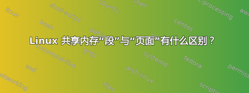 Linux 共享内存“段”与“页面”有什么区别？