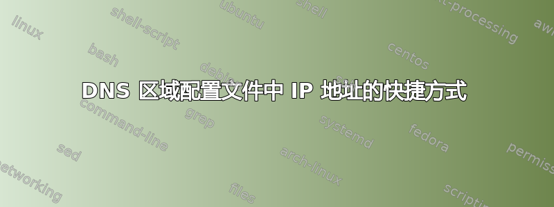 DNS 区域配置文件中 IP 地址的快捷方式