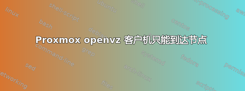 Proxmox openvz 客户机只能到达节点