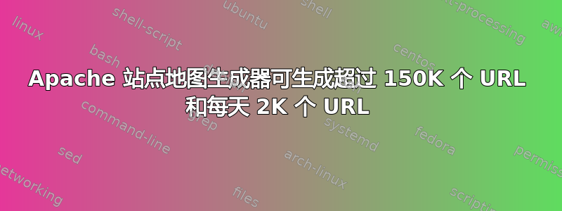 Apache 站点地图生成器可生成超过 150K 个 URL 和每天 2K 个 URL