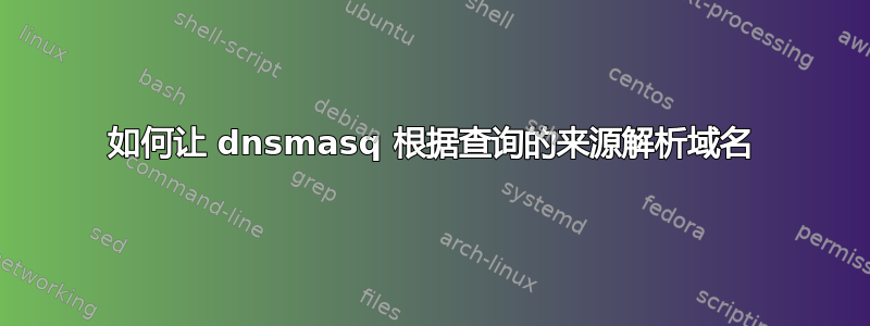 如何让 dnsmasq 根据查询的来源解析域名