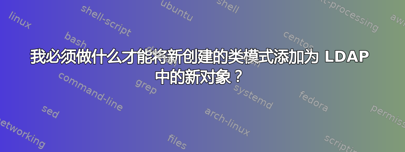 我必须做什么才能将新创建的类模式添加为 LDAP 中的新对象？