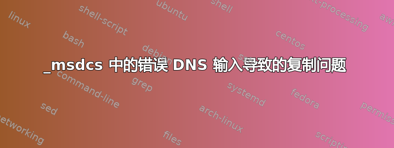 _msdcs 中的错误 DNS 输入导致的复制问题