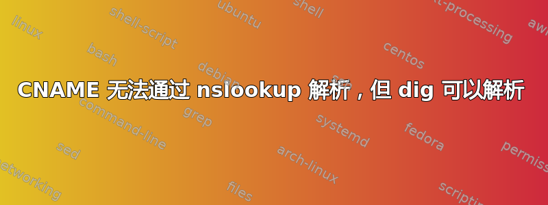 CNAME 无法通过 nslookup 解析，但 dig 可以解析