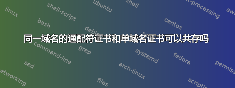 同一域名的通配符证书和单域名证书可以共存吗