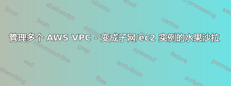 管理多个 AWS VPC - 变成子网/ec2 实例的水果沙拉