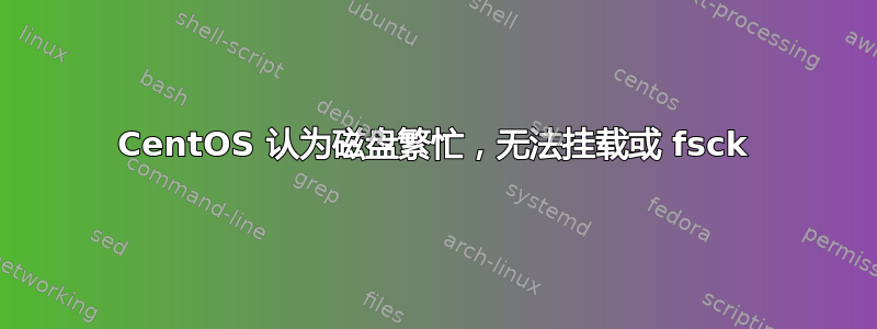 CentOS 认为磁盘繁忙，无法挂载或 fsck