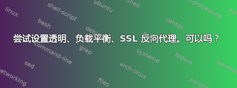 尝试设置透明、负载平衡、SSL 反向代理。可以吗？