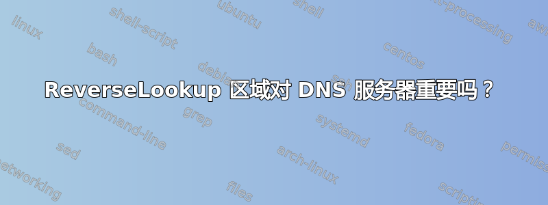 ReverseLookup 区域对 DNS 服务器重要吗？