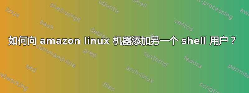 如何向 amazon linux 机器添加另一个 shell 用户？